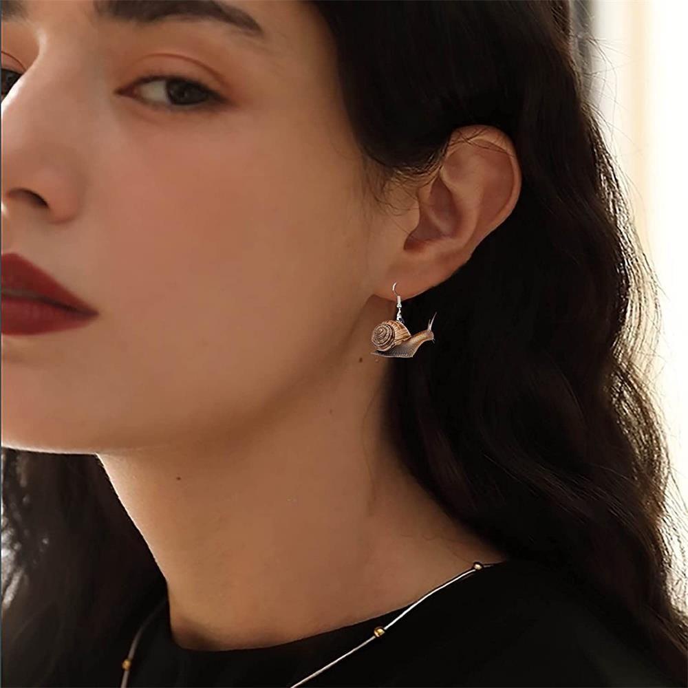 Lily Earings Akrilik Perhiasan Musim Panas Musim Semi Gaya Lucu Untuk Wanita Gadis Cows Motif Siput
