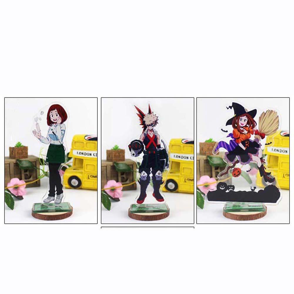 Lanfy My Hero Academia Dua Sisi Model Mainan Figure Dekorasi Action Figure Akrilik Stand Might Anime Jepang Deku Desktop Standing Card