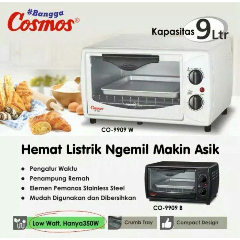 Oven Cosmos CO-9909 9L CO 9909 Low Watt