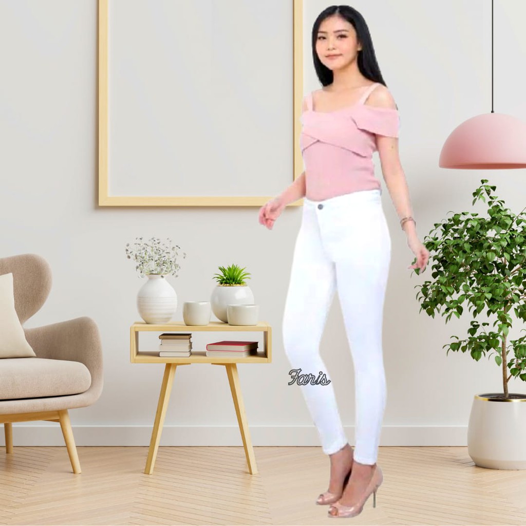 Celana Jeans Putih / Jeans Putih wanita / Jeans Putih Highwaist