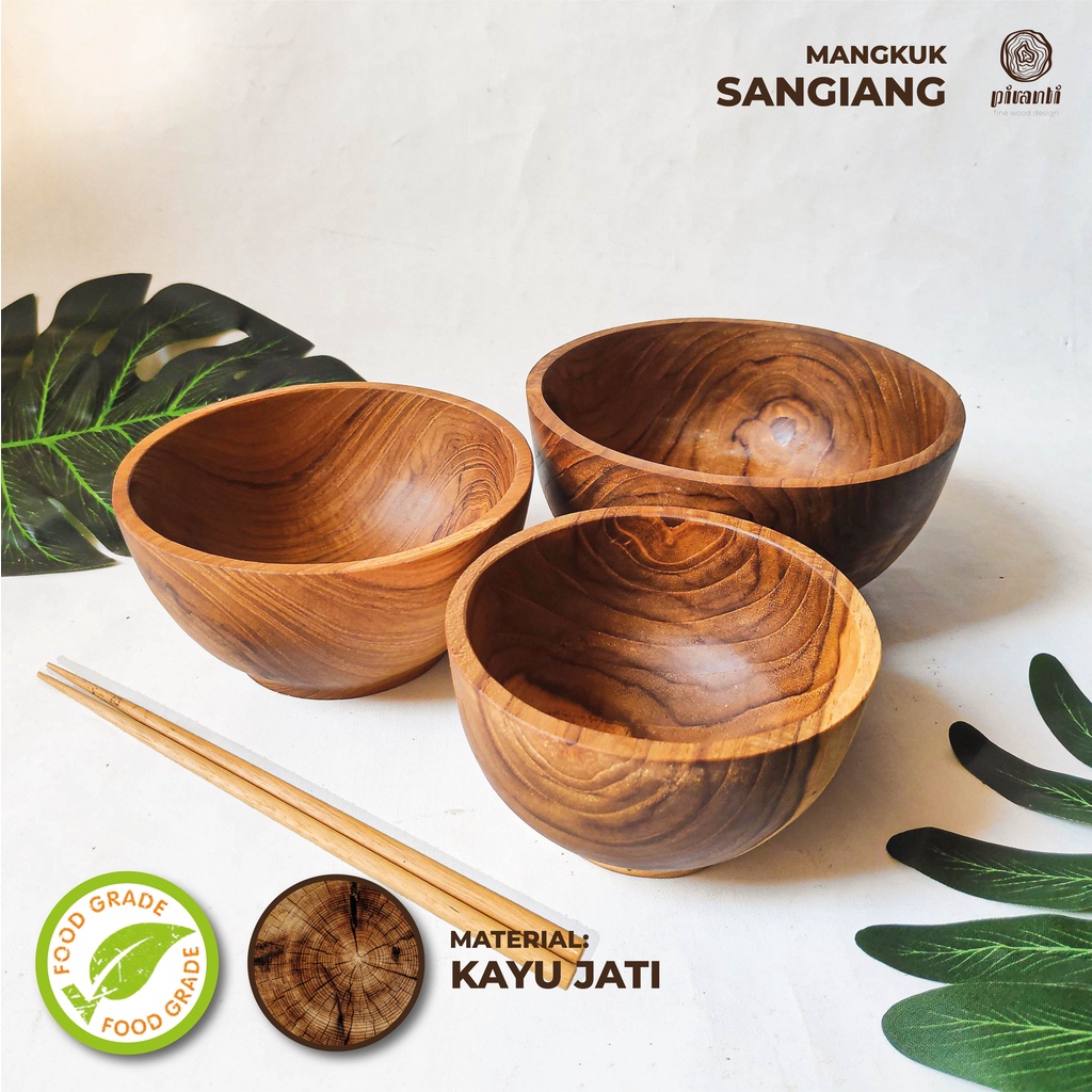 PIRANTI SOUVENIR MANGKOK MANGKUK KAYU MAKAN MIE RAMEN SUP LUCU MURAH BESAR KECIL SET