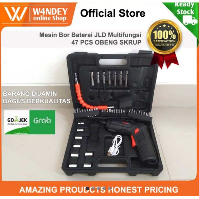 MESIN BOR OBENG CAS CORDLESS JLD