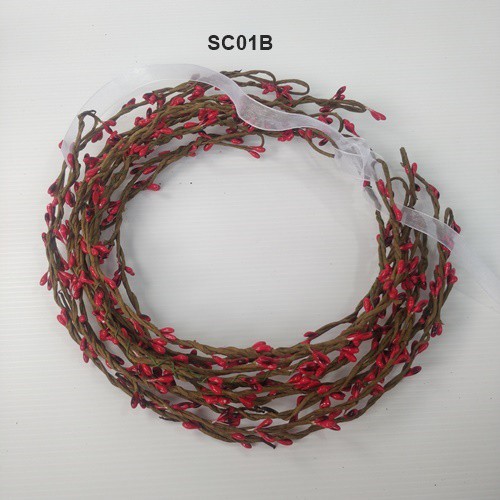 [BISA COD] AKSESORIS RAMBUT SIMPLE FLOWER CROWN MAHKOTA BUNGA MERAH SC01B
