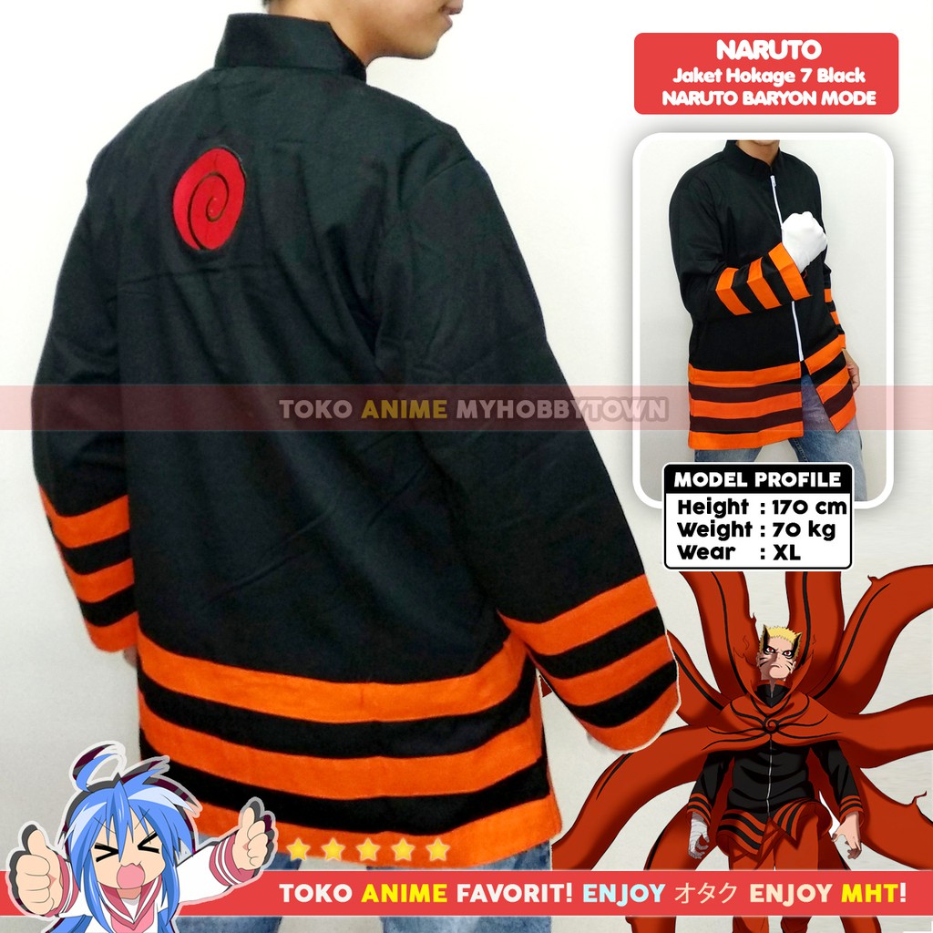 Jaket Naruto Hokage 7 Baryon Mode Kostum Anime Cosplay