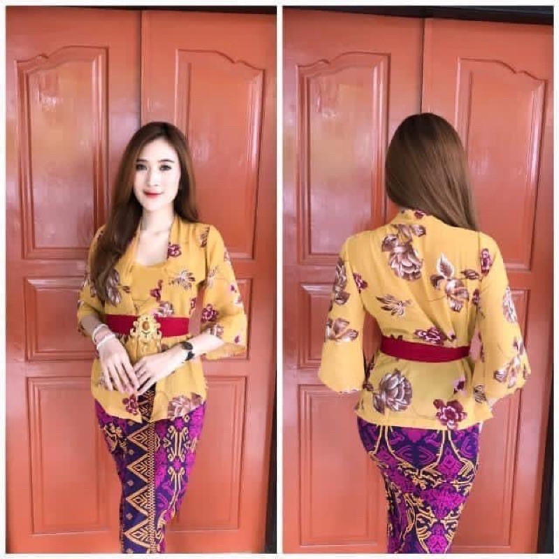 kebaya jadi sifon print bunga