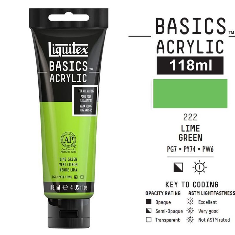 

LIQUITEX BASICS ACRYLIC COLOUR 118 ML LIME GREEN