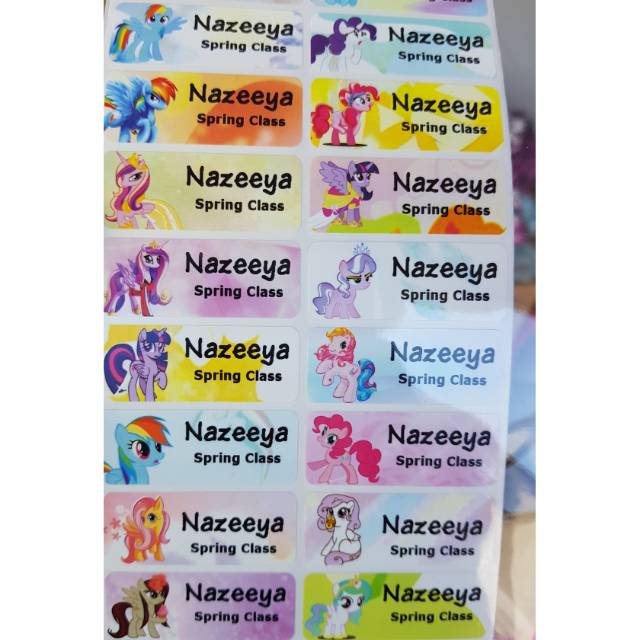 

LABELNAMA/STIKER NAMA WATERPROOF LITTLE PONY L isi 42pc