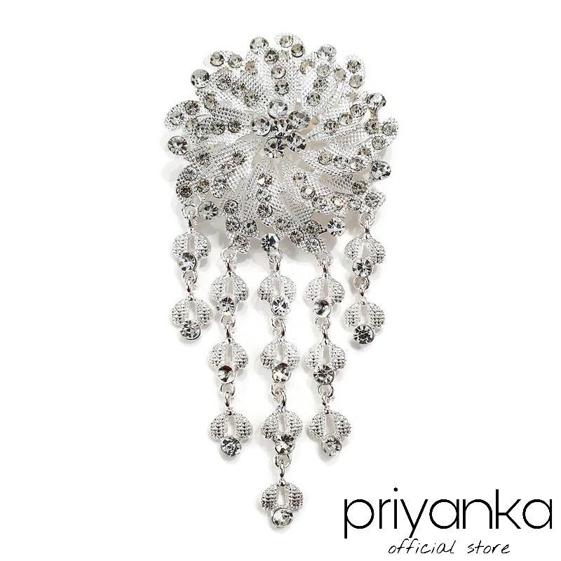 Bros Kebaya Susun Jumbo Flowie/Bros Penganten Bros Manten/Bros Besar/Bros Rumbai-New E - Putih