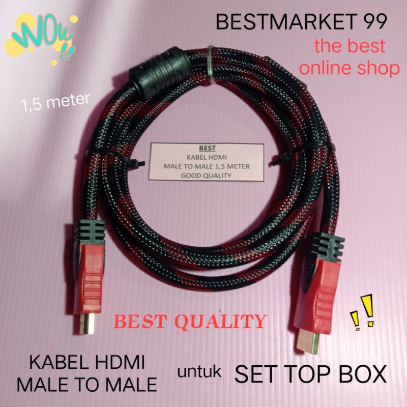 KABEL HDMI MALE TO MALE BEST 1,5 METER SERAT JARING BUAT SET TOP BOX  DLL BEST QUALITY