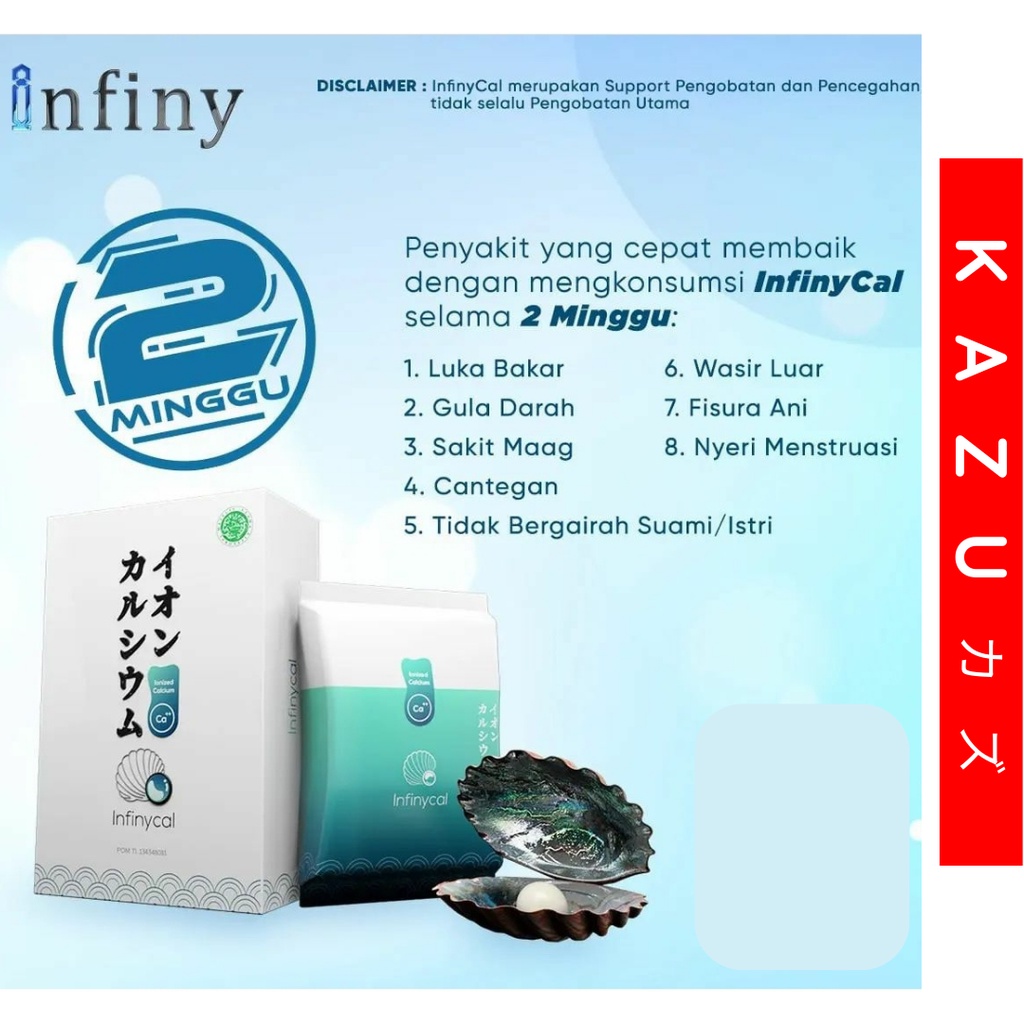 KAZU KLL102 Infinycal Calcium Ion Alkali Water Kalsium Supplemen Nutrisi Tulang Anti Osteoporosis Vitamin Ibu Hamil Anak Orang Tua