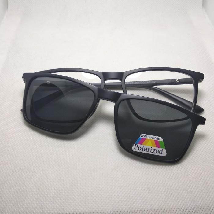 kamalwatishop018- FF101 Frame Kacamata pria Korea Clip On Lensa Polarized UV Minus pro Limited