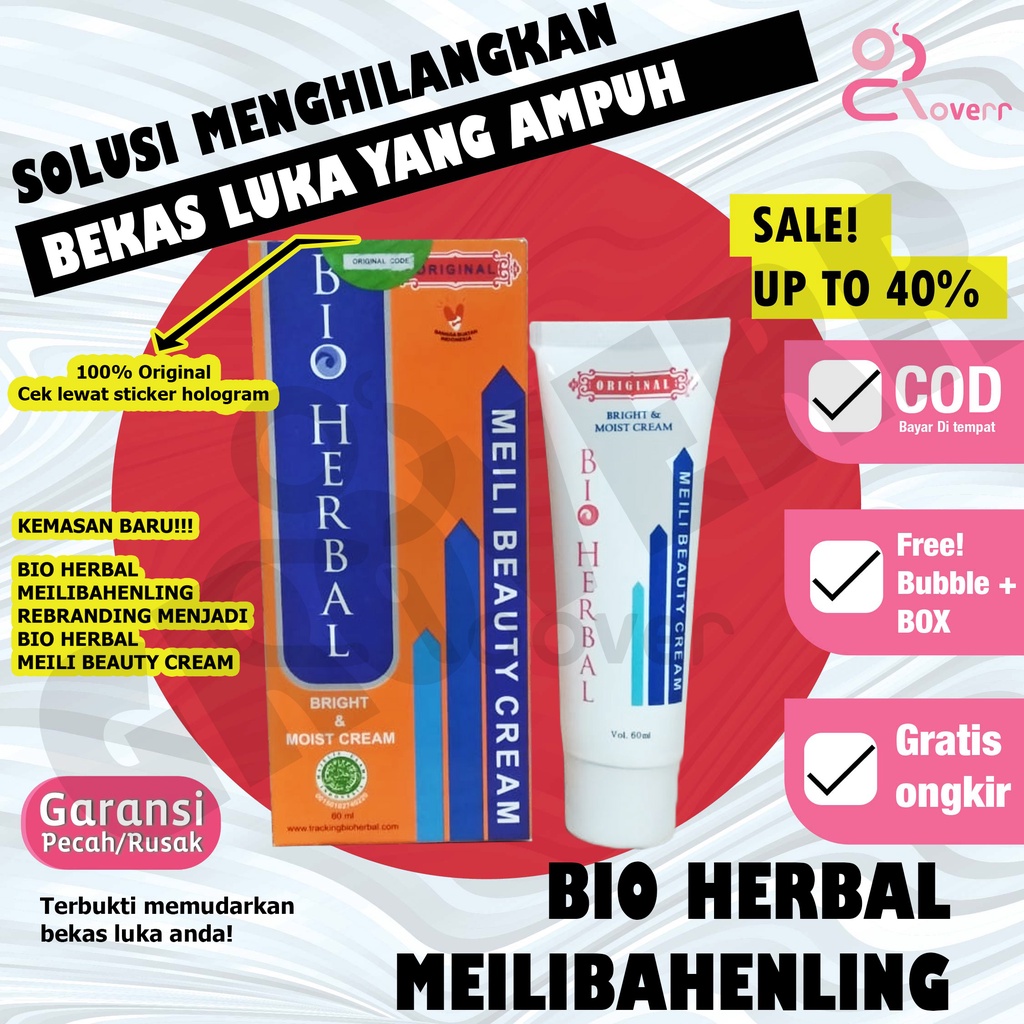 Obat Cream Penghilang Bekas Luka Lama Hitam Koreng Bopeng Meilibahenling Bio Herbal Original BPOM