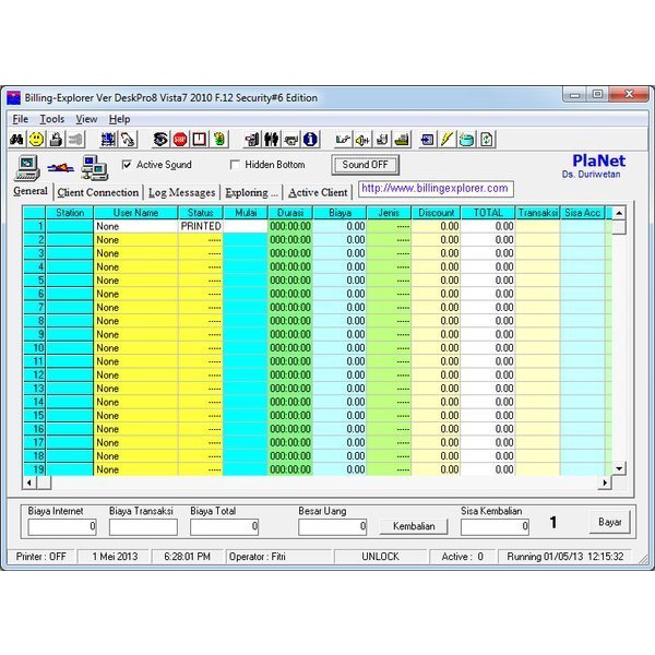 Software Aplikasi Billing warnet Billing explorer UNLIMITED PC
