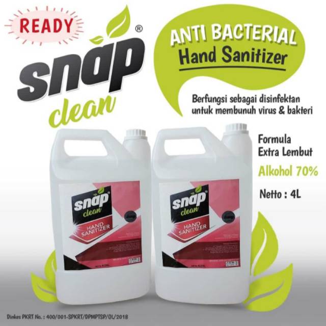 Hand Sanitizer Snap CLean 4 liter (ojol)