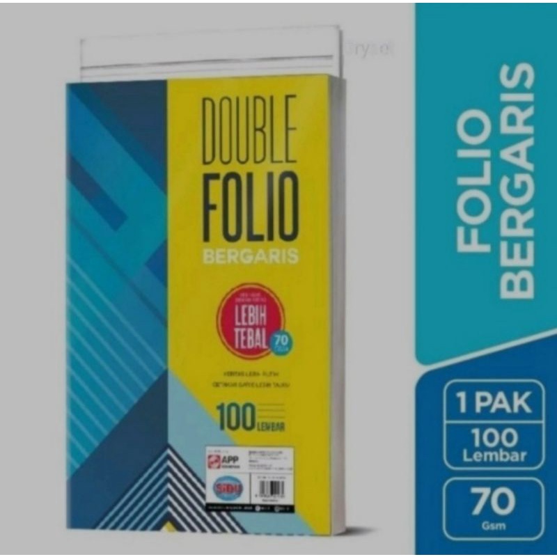 

Kertas double folio bergaris isi 100 lembar Sinar Dunia/SIDU
