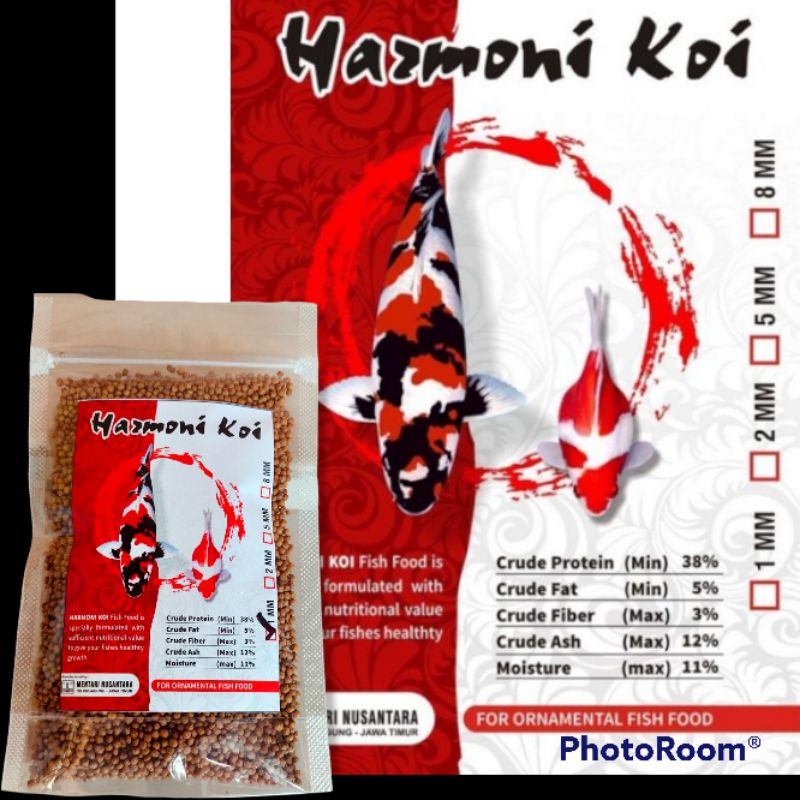 Harmoni Koi Fish Food Butiran 1mm 100gr Apung Makanan Ikan koi Pakan Ikan koi