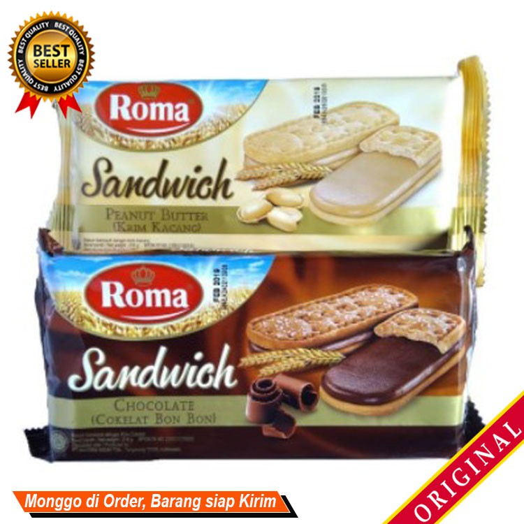 

Jajanan Kue Lebaran Camilan keluarga Sajian bekal menyenangkan ROMA Biskuit Sandwich cream 216g