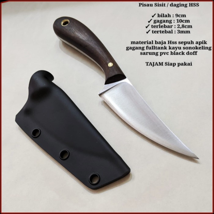 Pisau Seset Kulit - Pisau Seset Fulltang Baja Hss Sarung Pvc - Vivistecolection