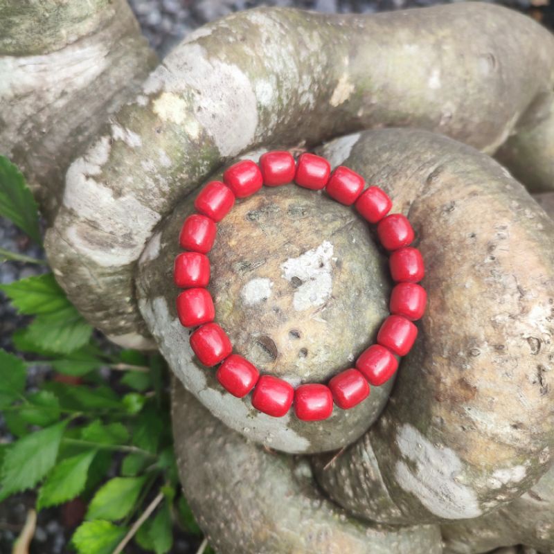 GELANG BATU MARJAN MERAH TABUNG SIZE 10MM SUPER ORIGINAL!!!