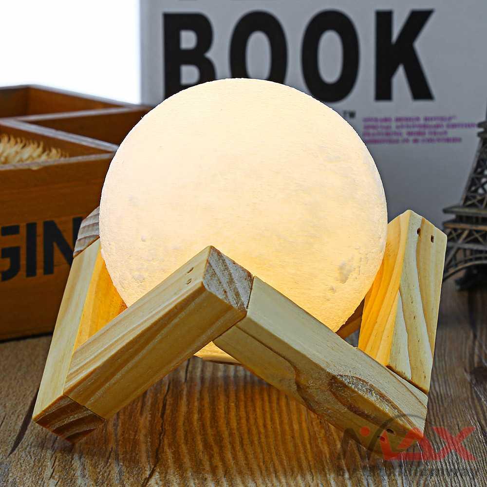 Lampu Tidur Lampu Meja Lampu Lampu hias meja Aman bila anak2 menyentuhnya Bentuk bulan bersinar LED Dekorasi Rumah Lampu Tidur Bulan 3D Moonlight 8cm pajangan hiasan kamar redup Rambery moon lamp 3D print night light Rechargeable 3 Color Tap Control lamp