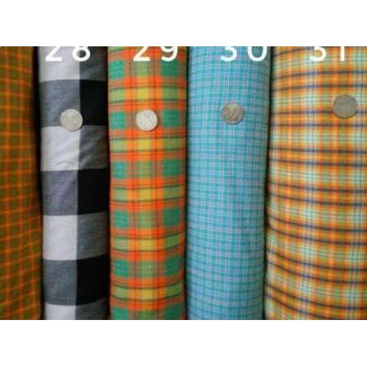 STAR Bahan kain katun flanel kotak kotak seragam sekolah / baju / celana formal / kain meteran murah