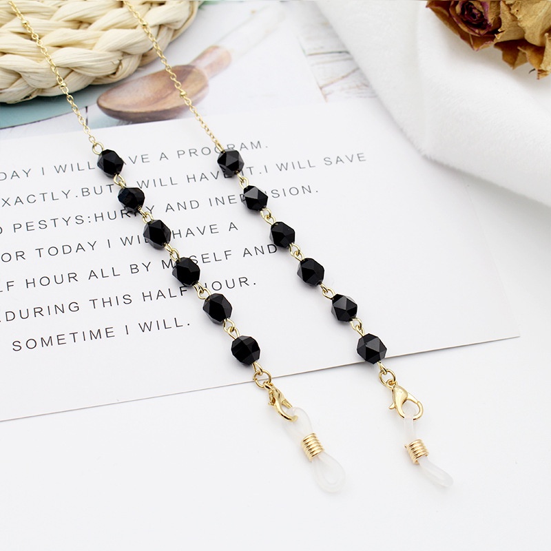 Tali Lanyard Holder Kacamata Anti Hilang Aksen Manik-Manik Kristal