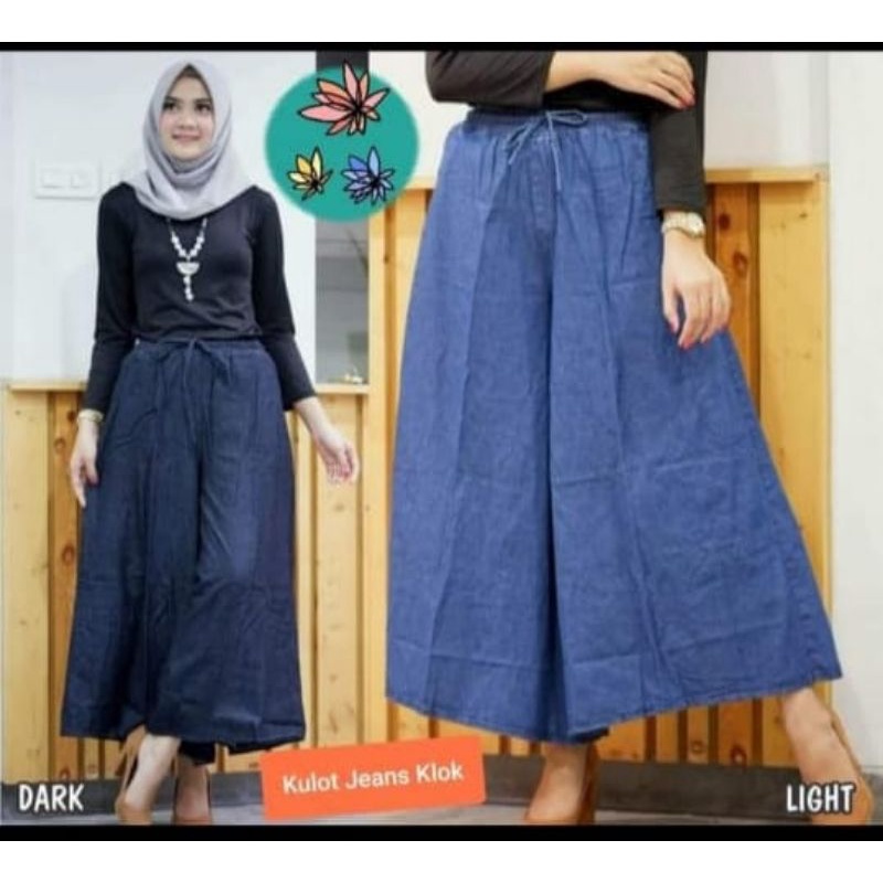 Kulot Panjang Payung Bahan Jeans Bntg