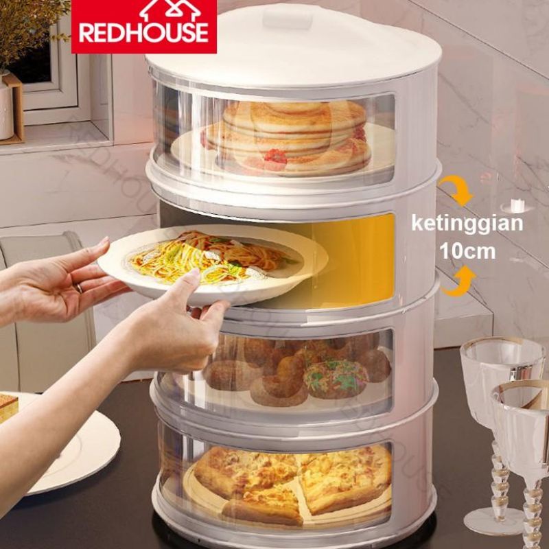 Tudung Saji Rak Piring Susun Plastik Red House Warna Susun 5 Susun 4 Susun 3 Penyimpanan Makanan