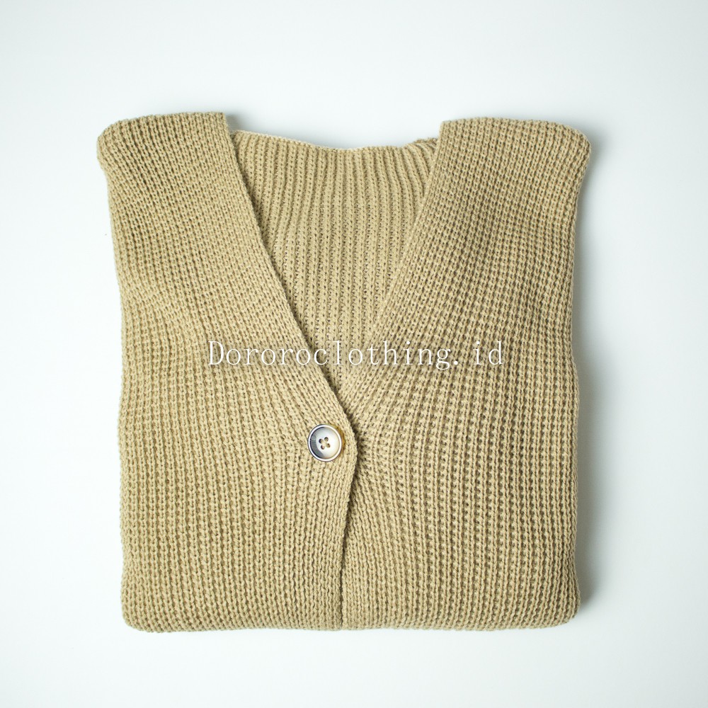 Vina Knitted Cardigan Rajut Kancing Oversize Tangan Balon / PREMIUM Outerwear Kardigan Rajut wanita-Cream