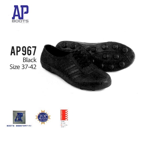 AP Cucuk 967 Hitam Sepatu Pria AP Boots Cucuk Putih dan Hitam Size 37-42 - Sepatu Karet AP Boots Multifungsi - AP PUL Bola 967 Hitam - AP Boots Petani dan Berkebun - AP Boots Terlaris Termurah - FANZ STORE