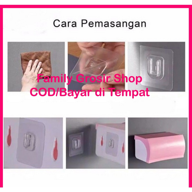 1 Pasang GANTUNGAN TEMPEL SOCKET HOOK TRANSPARAN Gantungan Male Female