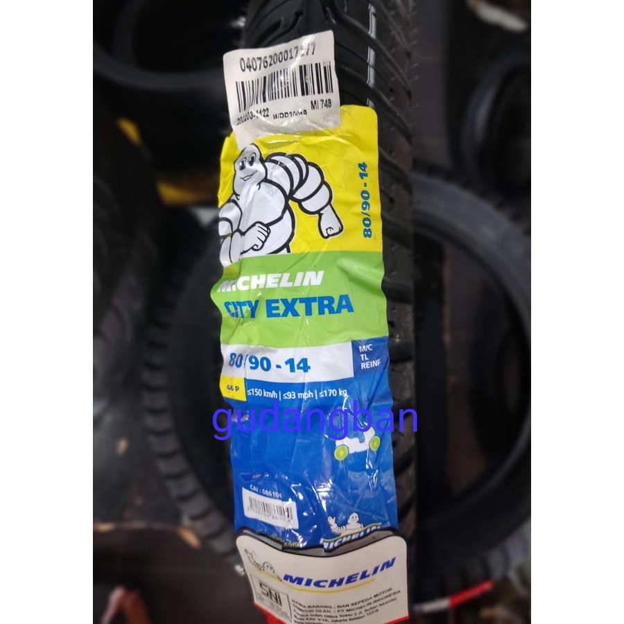 Michelin City Extra 80 90 14 Tubeless Ban Luar Motor Matic Mio Beat FREE PENTIL