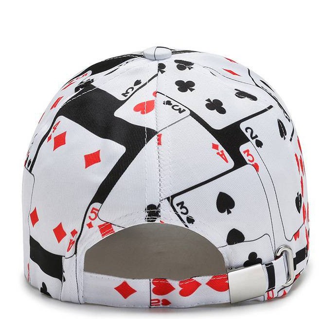 Topi Baseball Desain Poker Doodle Gaya Hip Hop Korea Untuk Pria Dan Wanita