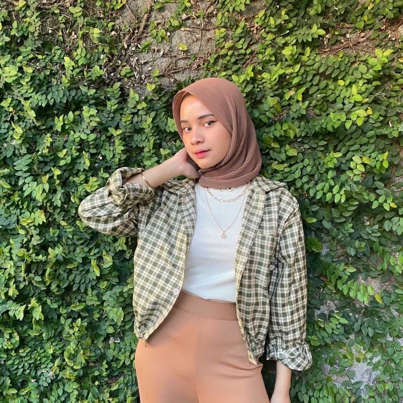 RUMI OUTER KEKINIAN/KEMEJA KOTAK KOTAK WANITA TERBARU