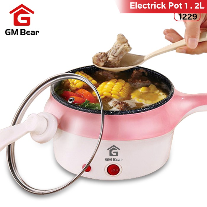 GM Bear Panci Listrik Serbaguna 1.2L Electric Cooking Pot