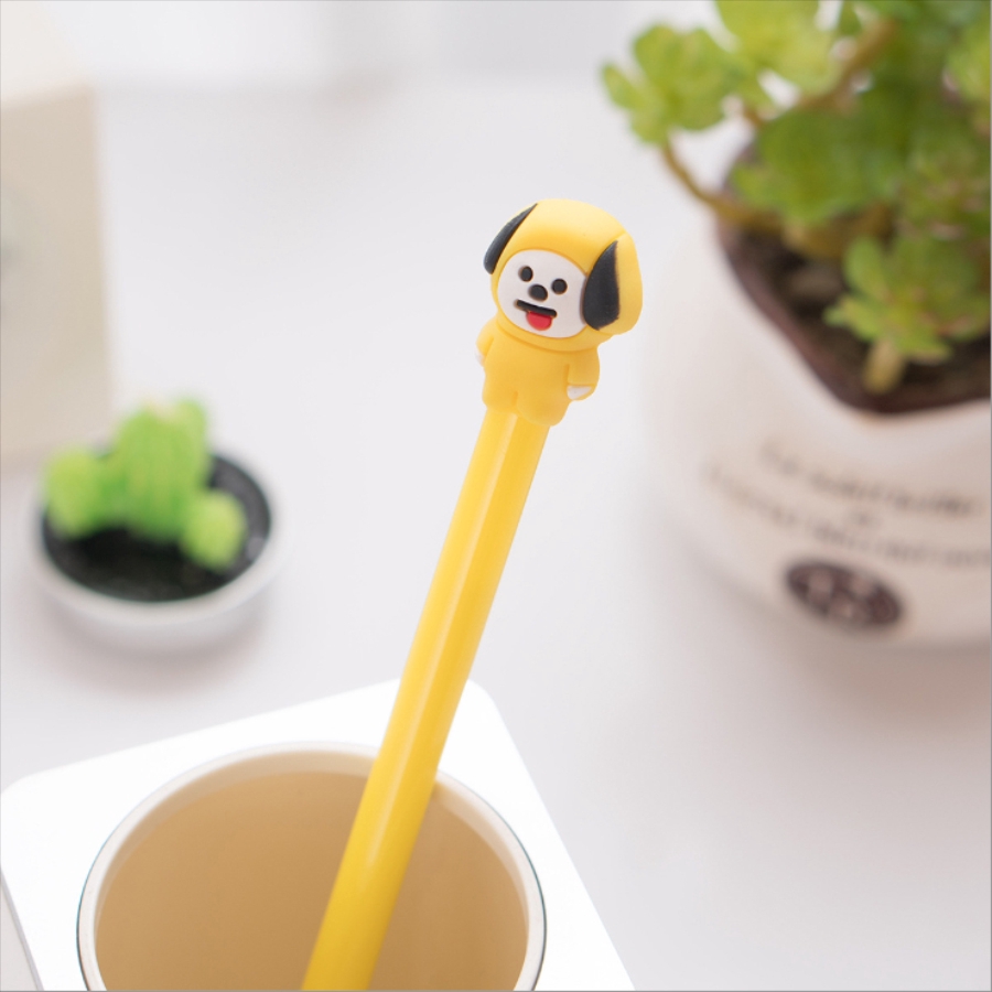 Ready Stock KPOP   Cute Black Ink Gel Pen Kawaii Cartoon Ballpoint School Stationery