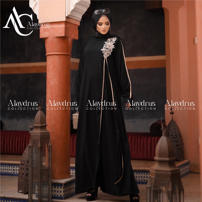 Abaya Hitam Bahan Jet Black Saudi Kwalitas Boutique By AlaydrusCollection 391