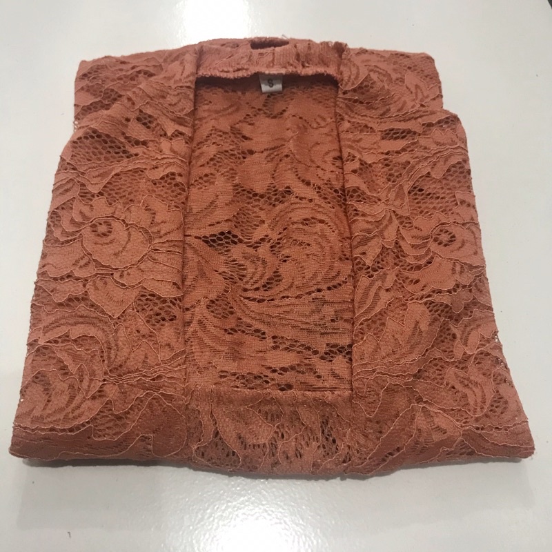 Kebaya bali brokat sofia bed kutu baru tangan panjang-Peach salem