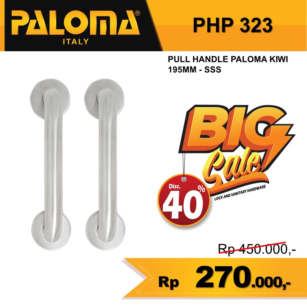 PALOMA PHP 323  TARIKAN GAGANG PINTU PULL HANDLE STAINLESS STEEL KIWI  195MM SSS