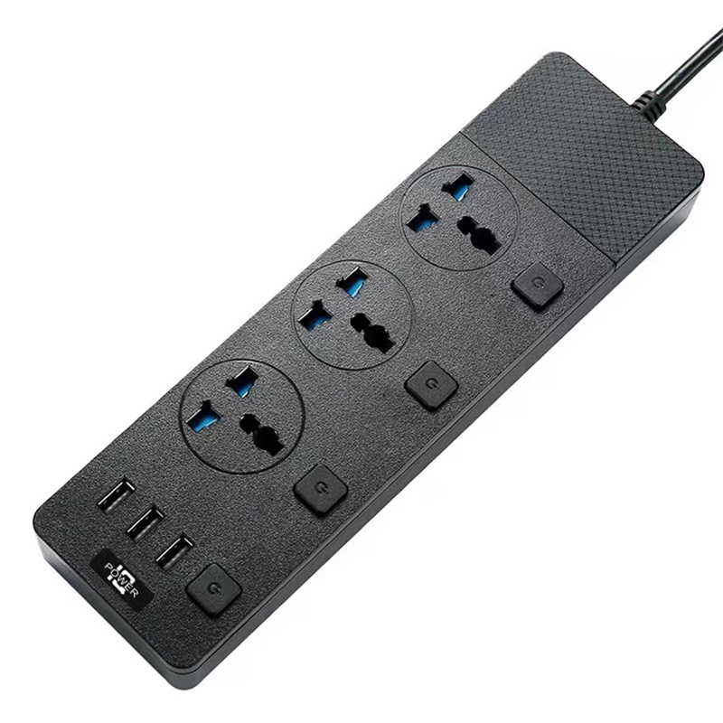 【WT006】Skyhigh T11 Power Strip Colokan Listrik / Stop Kontak 3 USB Port +3 Lubang Socket +1 Tombol Power On Off 3.1A 3000W