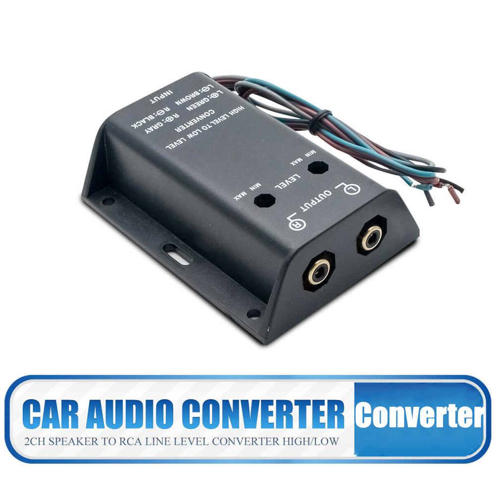 Lanfy Speaker Ke RCA Converter Amplifier Stero Radio High To Low Level 2channel Speaker Mobil Adaptor Adjustable