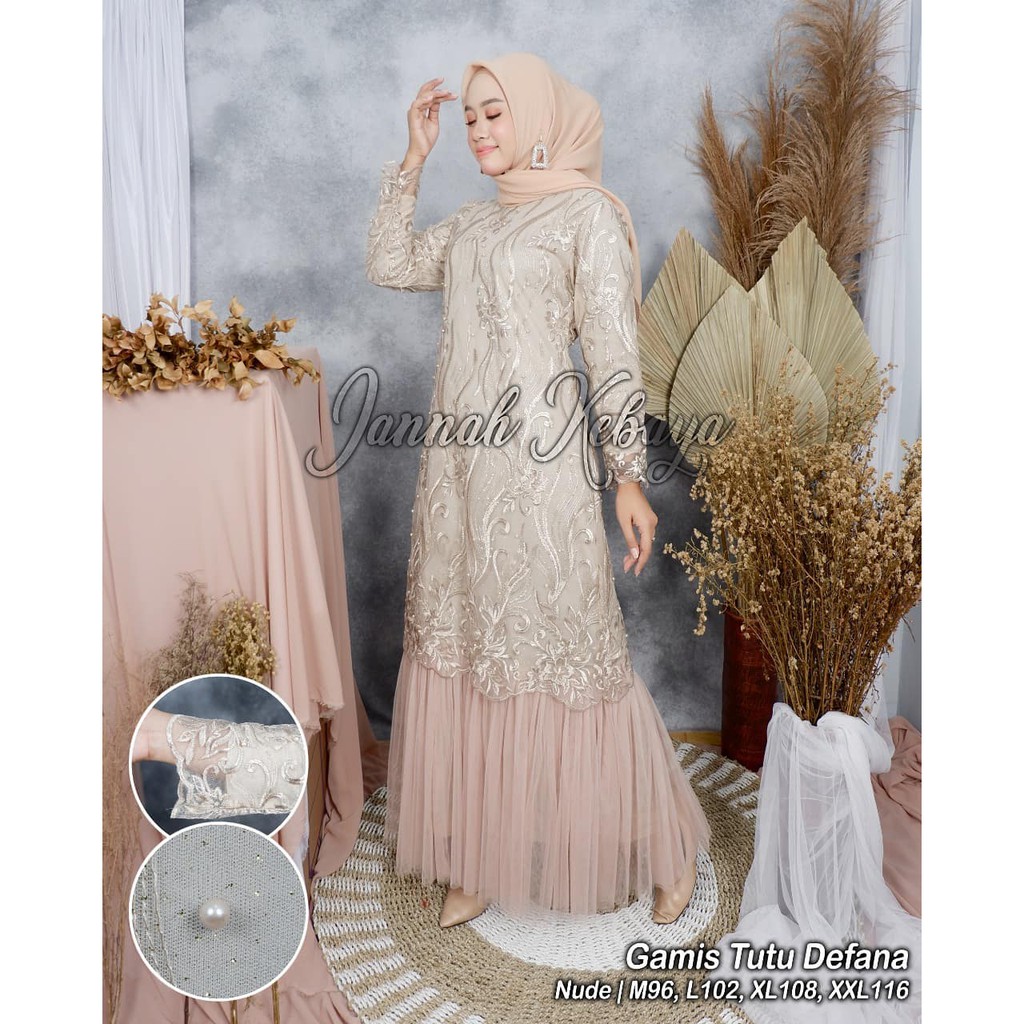 PROMO LONG GAMIS TUTU TULLE MUTIARA BORDIR / LONG GAMIS TULLE MUTIARA PESTA / GAMIS PESTA