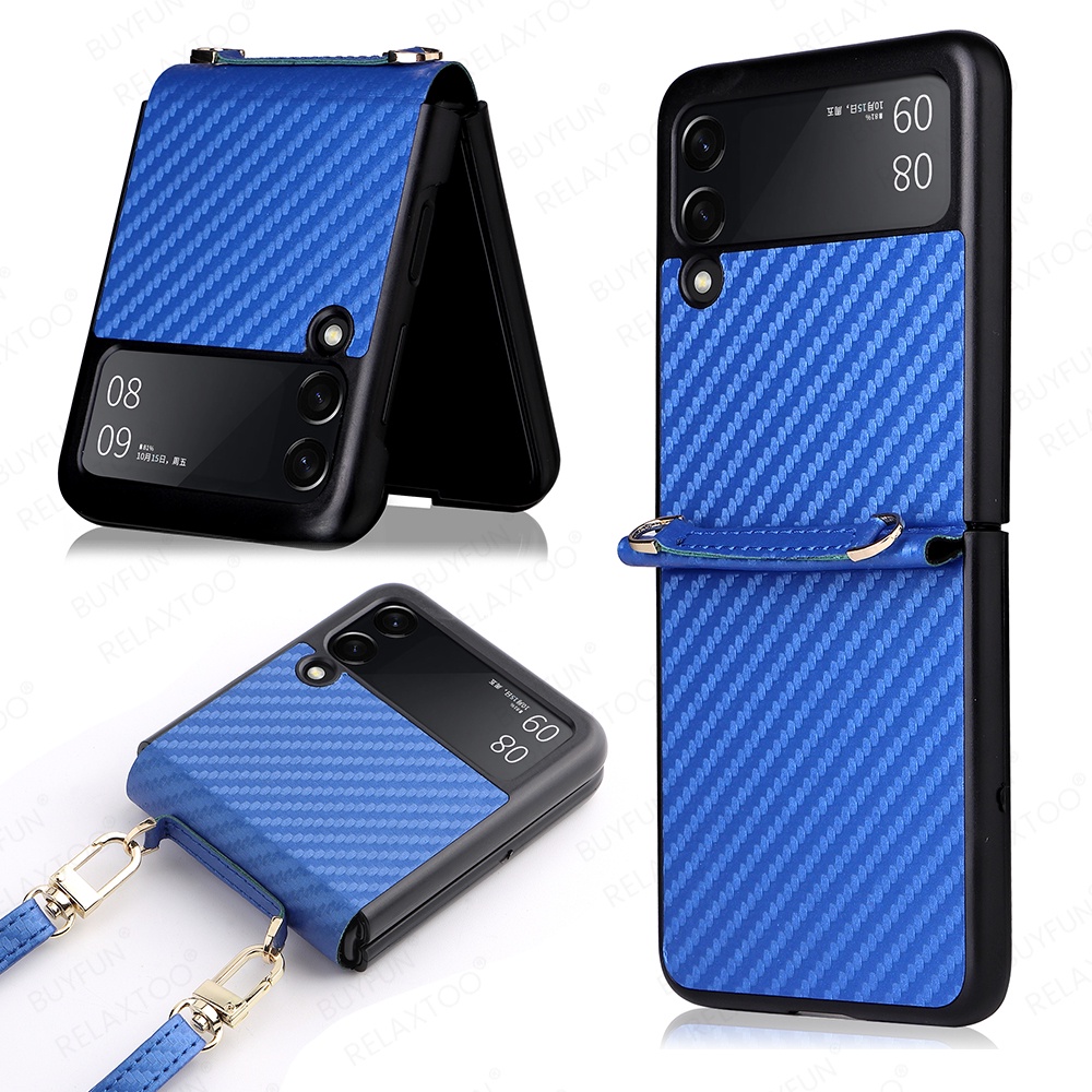 Case Samsung ZFlip3 Case with Lanyard Cover for Samsung Galaxy Z Flip 3 5G Flip3 Case Slim Hard PC+TPU Shockproof