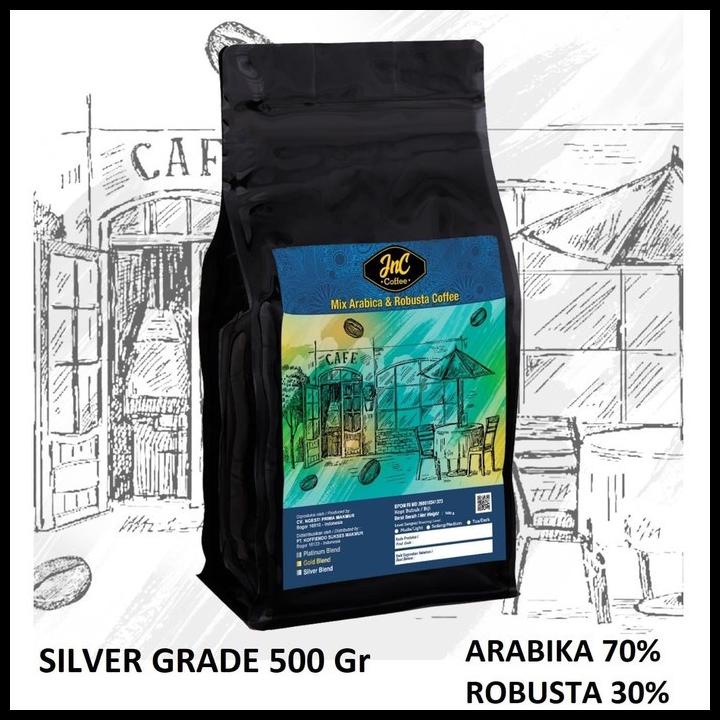 

Jnc House Blend Silver 70% Biji Kopi Arabika 30 % Robusta 500 Gr