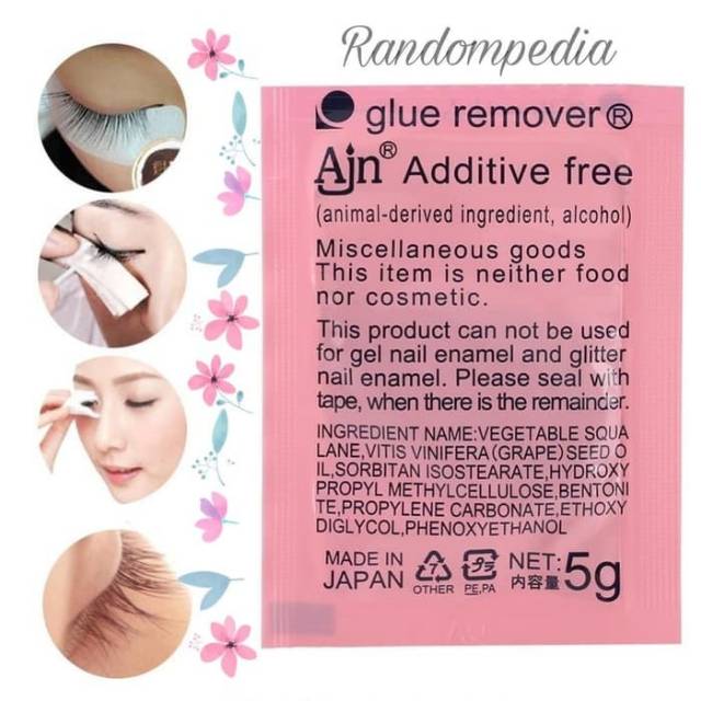 eyelash glue remover cream sachet/ remover glue for eyelash extension