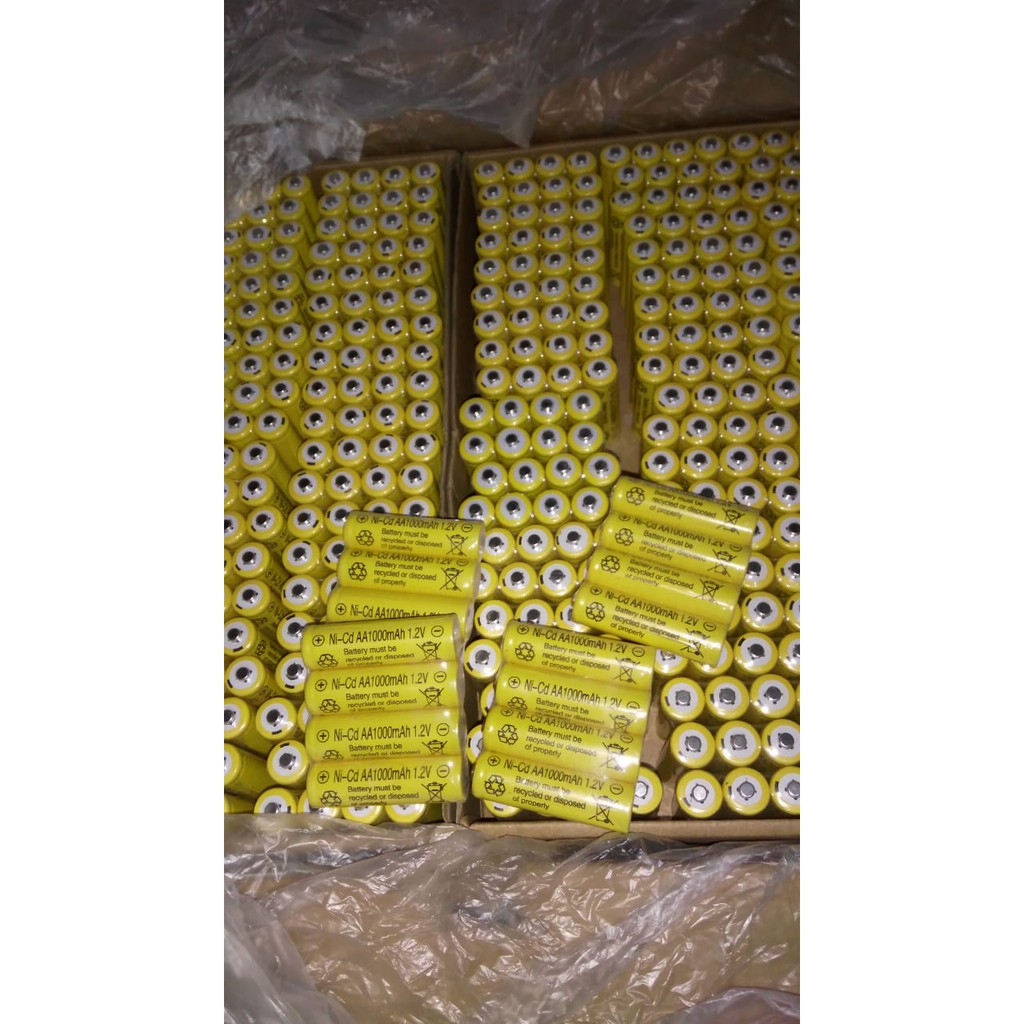 Baterai Cas AA 1000 mAh 1.2V Batre Charger AA 1000Mah 1.2V Murah Meriah 1Pack 4Pcs Batre Kuning