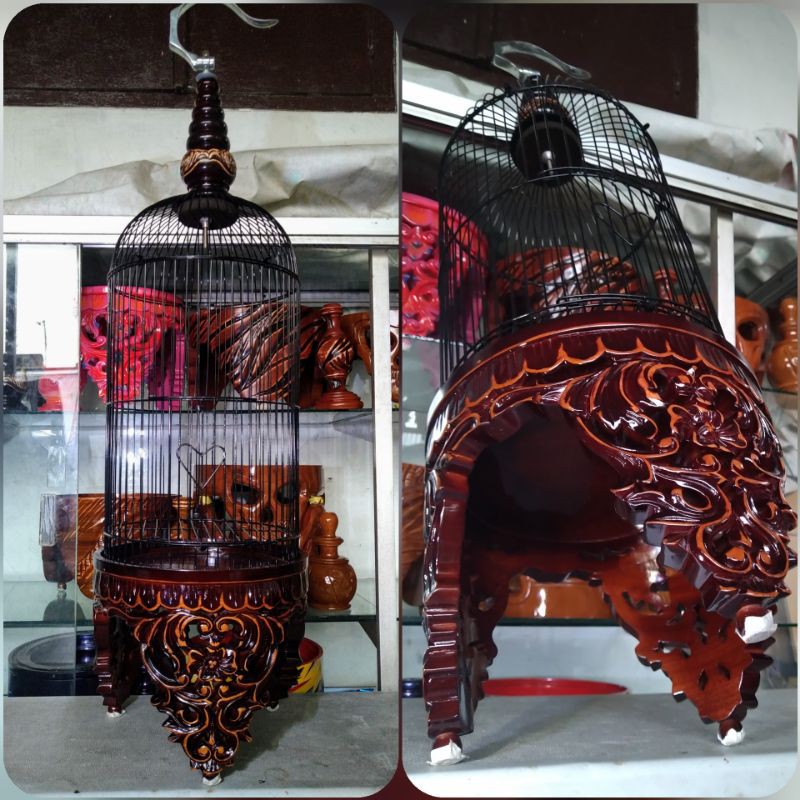 Tebok ukir sangkar pleci ukir Fullset