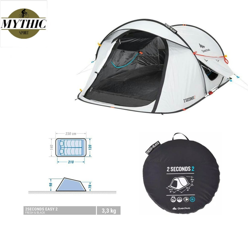 Tenda Quechua Camping Kemah Ground 2 Second 2 Fresh Black 2 Person Camping Shopee Indonesia