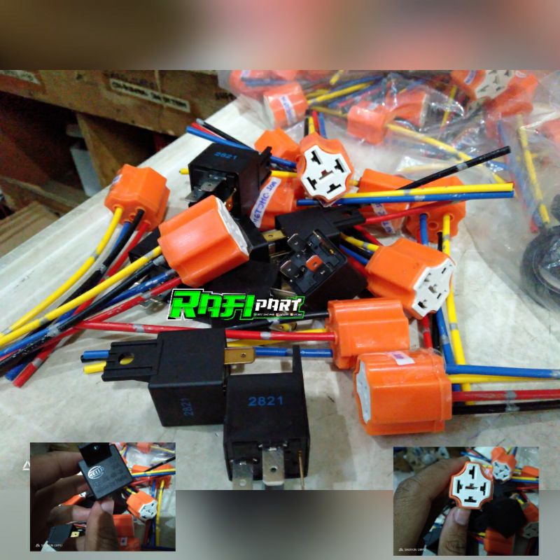 RELAY HELLA//RELAY KAKI 4 SET SOKET COP RELAY MODEL KRAMIK KAKI 4