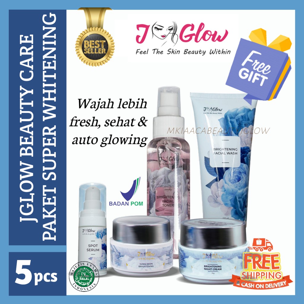 Jglow Skincare Bpom Paket Super Whitening Cream Kecantikan Wajah